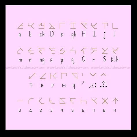 Klingon Alphabet Star trek themed Cross Stitch - PDF pattern - INSTANT ...