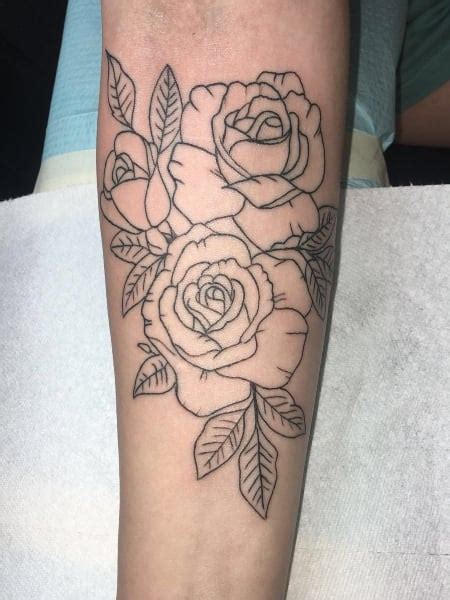 Rose Tattoos Outline With Shading