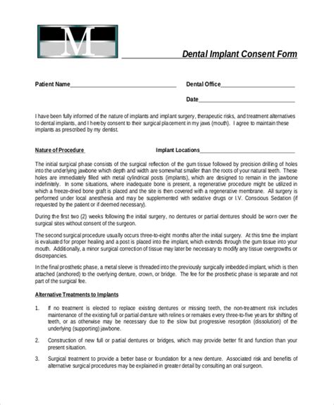 Free 11 Sample Dental Consent Forms In Pdf Word