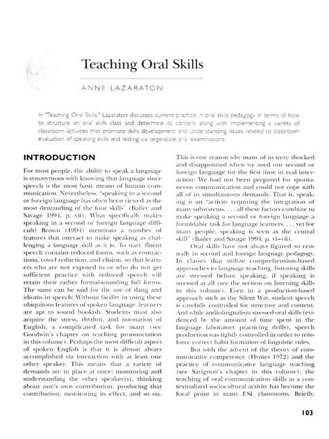 teaching oral skills pdf