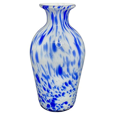 Vase En Verre D Art Italien Couleur Bleu Et Vert Italie Vers 1970 En Vente Sur 1stdibs