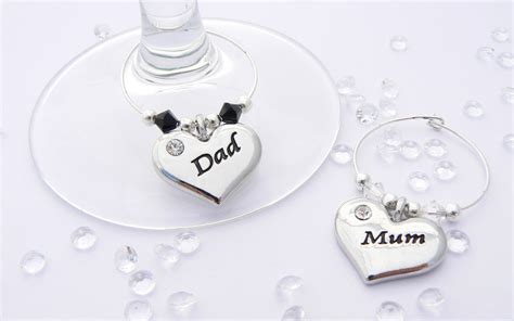 But for parents with a more classical taste? Anniversary Gift | Mum and Dad Wine Glass Charms