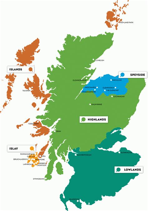 Whisky Regions Of Scotland Map Map