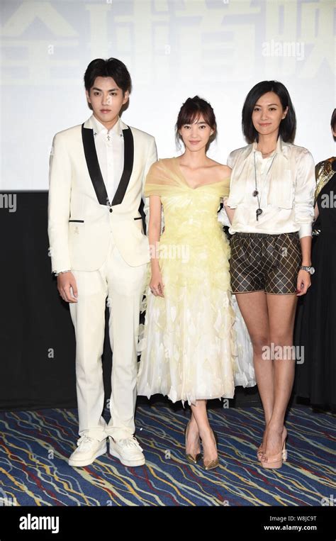 From Left Chinese Actor Wu Yifan Chinese Actress Wang Likun And