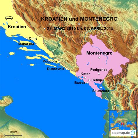 kroatien montenegro karte