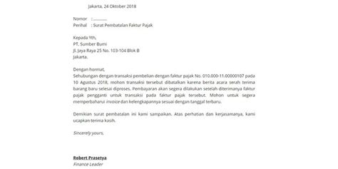 Detail Contoh Surat Pemberitahuan Faktur Pajak Batal Ke Kpp Koleksi Nomer 3