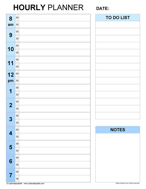 Paper And Party Supplies Daily To Do List Hourly Planner Template