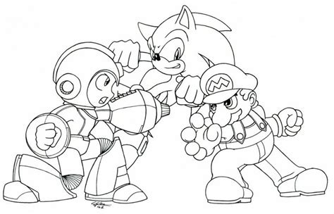 Mario Sonic Coloring Pages