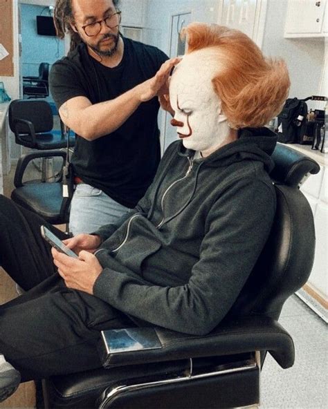 Bill Skarsgard During One Of His Make Up Sessions For It Chapter Two