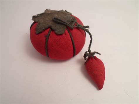 Antique Cute Tomato Pin Cushion in Very Good Condition Note Detail Farm to City Cheek Condition ...