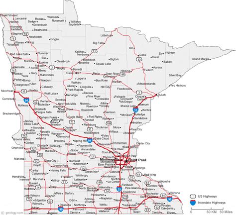 Map Of Minnesota Cities Minnesota Road Map