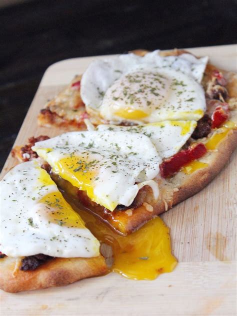 chorizo and egg breakfast flatbread addicted to recipes