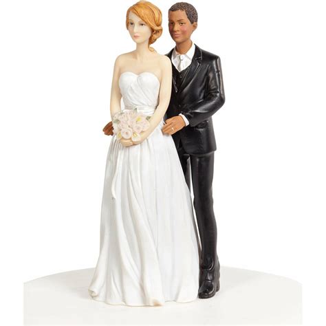 Event And Party Supplies Chic Interracial Wedding Cake Topper Caucasian