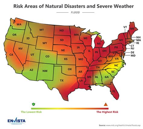 Map of Most High Risk Areas in the U.S. for Natural Disasters - Floods | Natural disasters ...
