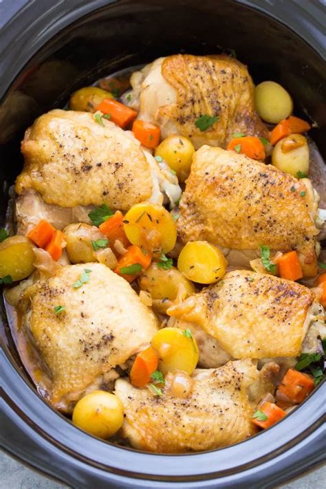 Return chicken to slow cooker. Crockpot Chicken and Potatoes is a delicious healthy crock ...
