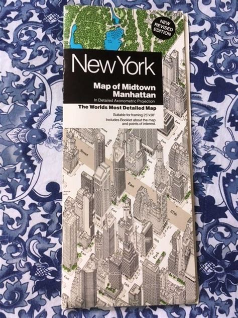 1985 Rare Anderson Axonometric 3d Projection Map Of Midtown Manhattan