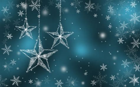 Free Download Silver Stars And Snowflakes Hd Wallpaper Background Image