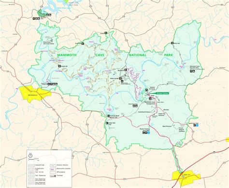 Large Detailed Tourist Map Of Mammoth Cave