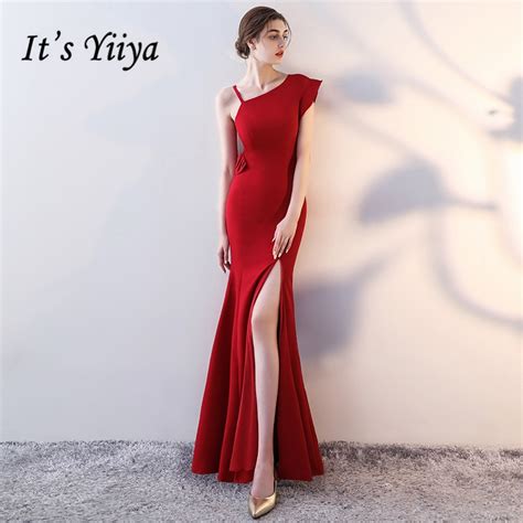 it s yiiya elegant evening dresses red black formal dress sleeveless mermaid floor length