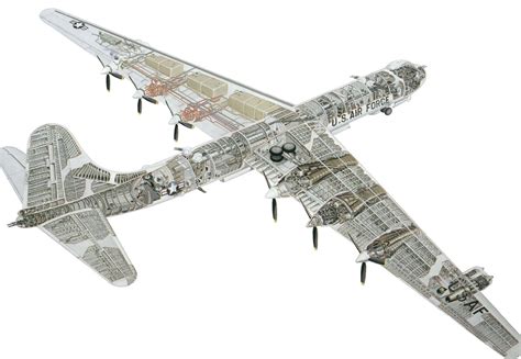 Convair B 36 Peacemaker Cutaway Drawing In High Quality