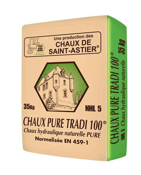 La chaux est un liant issu de la cuisson du calcaire, la calcination, à très haute température : Chaux naturelle ST ASTIER Pure Tradi 100 NHL 5 - Acheter ...