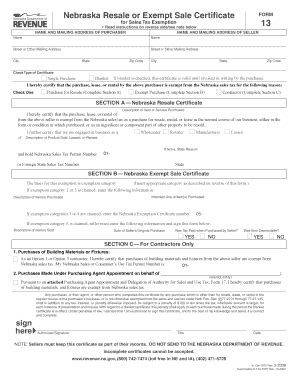 Sales and use tax publications. Nebraska Sales Tax Exempt Fillable Form - Fill Online, Printable, Fillable, Blank | PDFfiller
