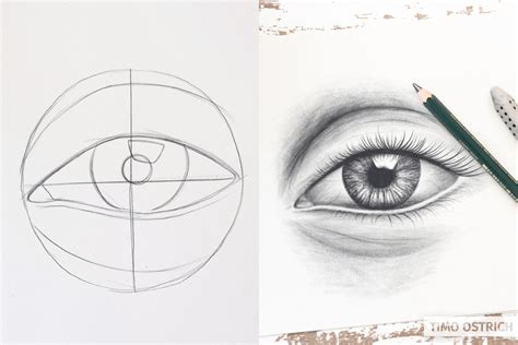 Auge zeichnen lernen Schritt für Schritt mit Bleistift