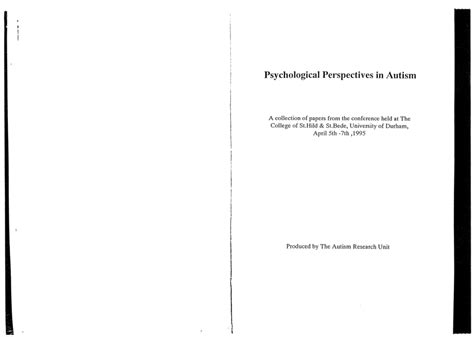 Pdf An Investigation Of Understanding Of The Self And The Other In High Functioning Autism