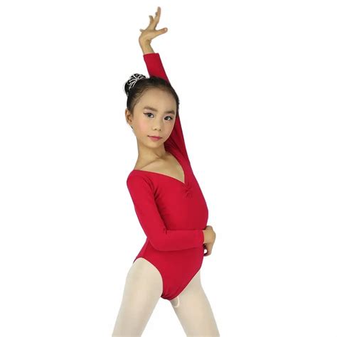 Leotards Sporting Goods Kids Girls Gymnastic Leotard Long Sleeve Ballet