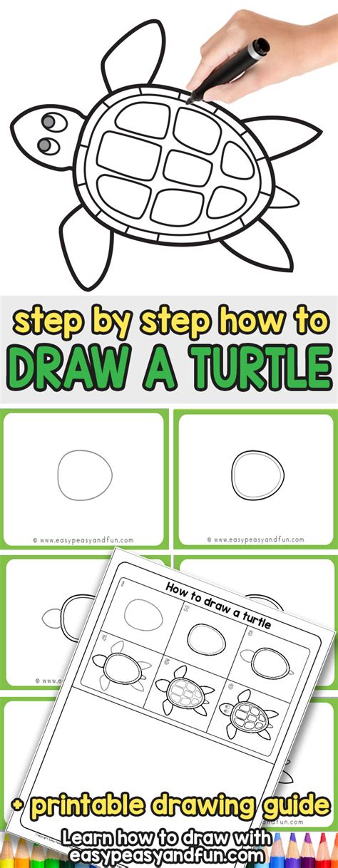 How To Draw A Turtle Step By Step Drawing Tutorial Easy Peasy And Fun
