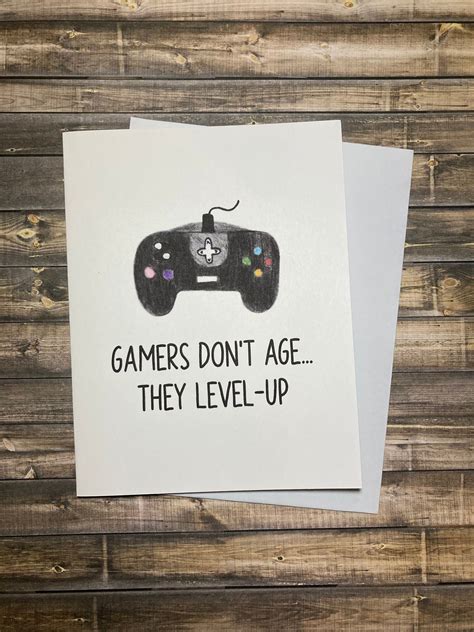 Gamer Funny Happy Birthday Card Pun Gamers Dont Age They Etsy