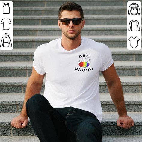 Bee Proud Pocket Rainbow World Pride Lgbt Shirt Hoodie Sweater