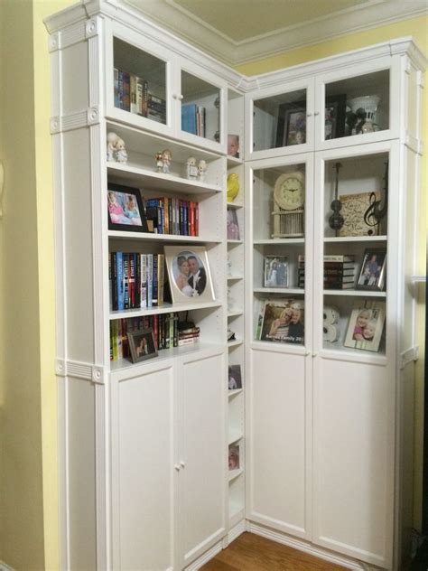 Ikea Hack With Billy Bookcases Added Trim And Crown To Make It Look