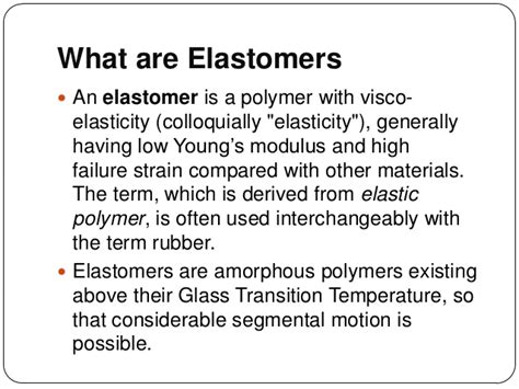 Meeting stringent regulatory standards, this portfolio can be used in the development of medical. Elastomers(polymer)
