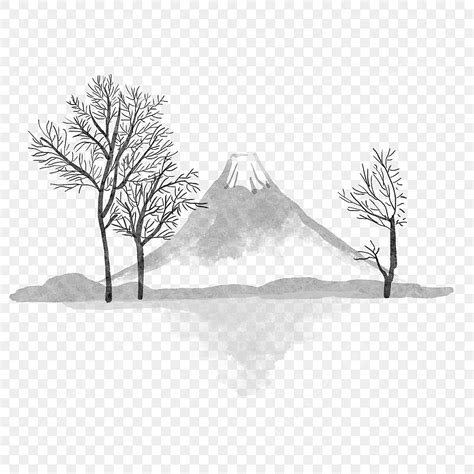 Mount Fuji Png Image Mount Fuji Watercolor And Ink Painting Mount
