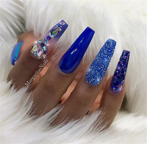 Image May Contain One Or More People Blue Nail Designs Nails Design
