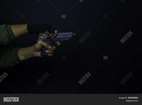 Asian Man Holds Gun Image And Photo Free Trial Bigstock