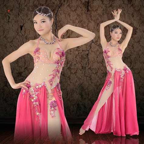 Professional Performance Belly Dance Costume Luxury Mesh One Piece