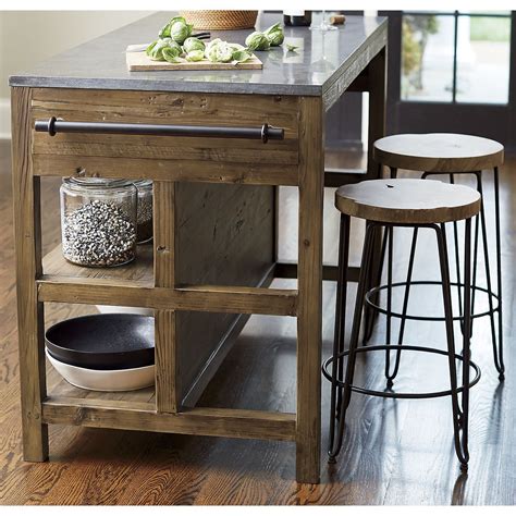 Ace Kitchen Island Table And Stools Rustic With Pull Out