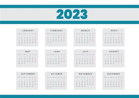 Ilustración Del Calendario 2023 Vector Premium