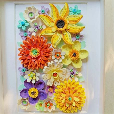 Paper Quilling Flower Bouquet Flowers Quilling Wall Art Etsy