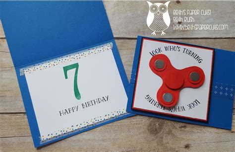 Fidget Spinner Card Birthday T Ideas 7th Birthday Birthday Cards