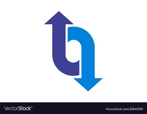 Letter O Up Down Arrow Logo Icon Royalty Free Vector Image