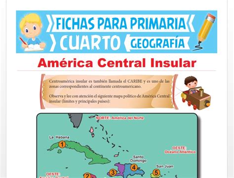 América Central Insular Para Cuarto Grado De Primaria