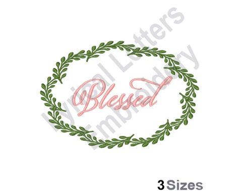 Blessed Wreath Machine Embroidery Design Embroidery Etsy