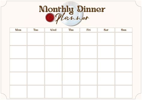 10 Best Printable Monthly Dinner Planner Pdf For Free At Printablee