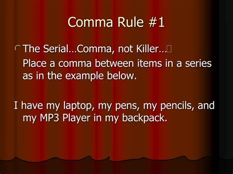 Ppt The Six Basic Comma Rules Powerpoint Presentation Free Download