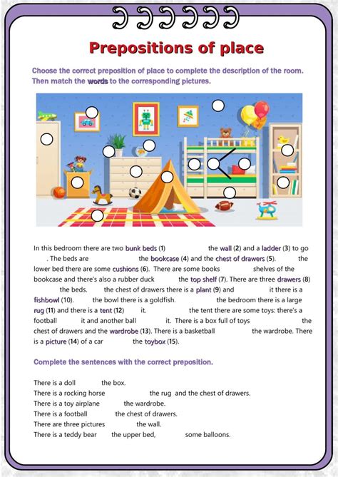Prepositions Of Place Interactive Worksheet Prepositions First Grade Reading Comprehension