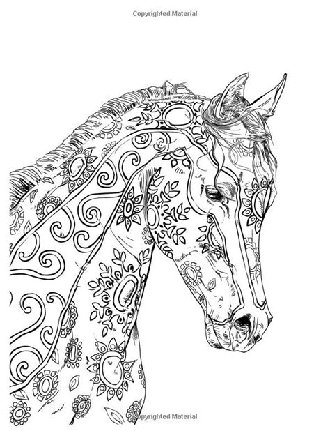 Mandala Paarden Kleurplaat Voor Volwassenen Hand Getrokken Zentangle