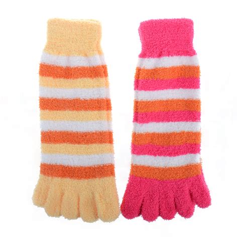 Stripes Wholesale Colorful Womens Girl Stripe Fuzzy Warm Toe Socks Bright Multi Ebay